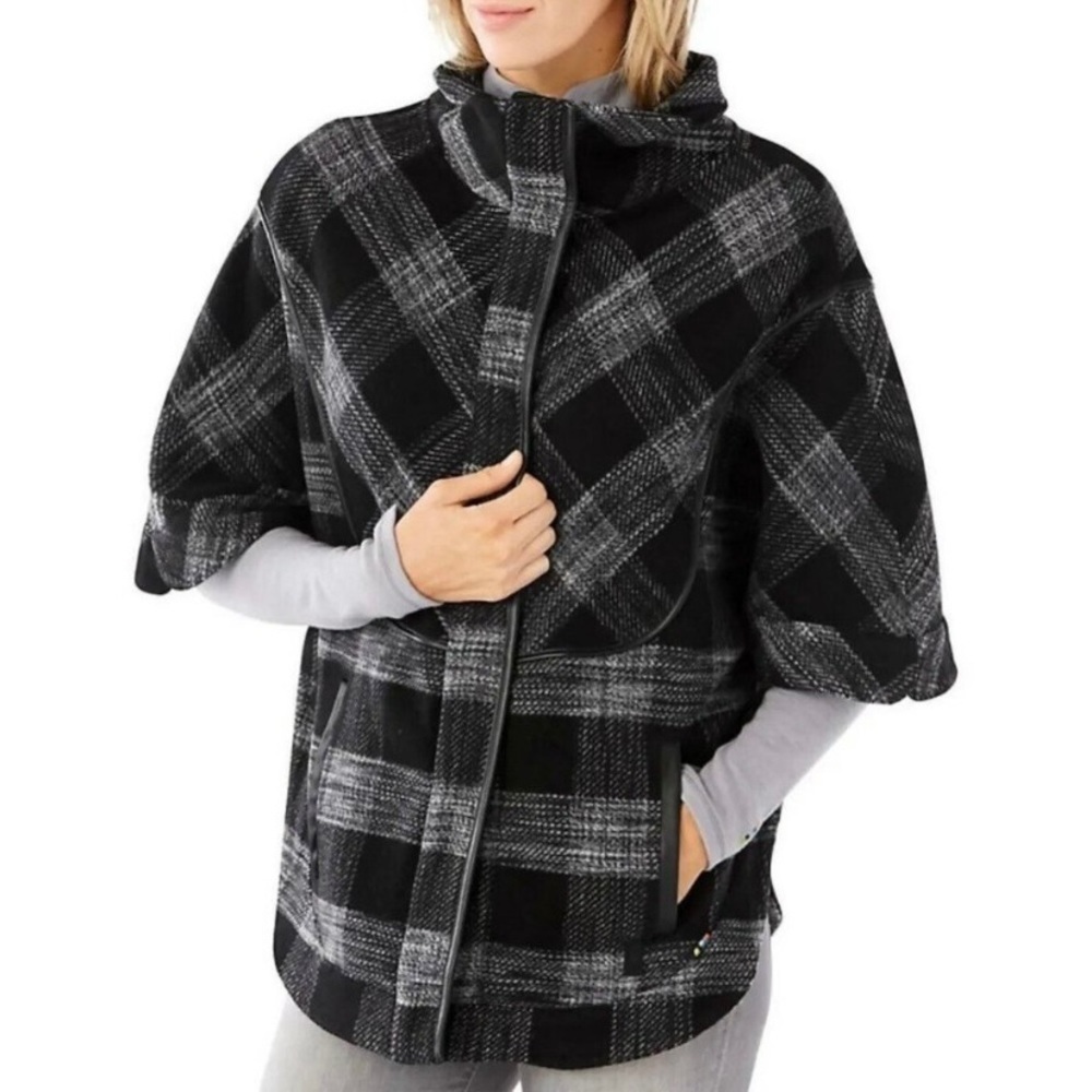 Smartwool Women's Aspen Grove Poncho Jacket, Grey / Black